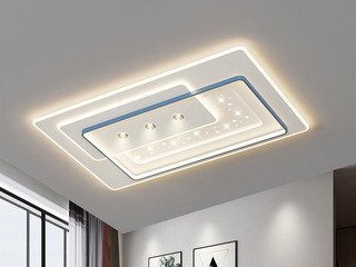 【包邮】 现代简约 铁+亚克力 客厅卧室系列 全屋套餐XY0193蓝-两室两厅-离线语音+遥控 蓝色 两室两厅(含光源 LED贴片)（内蒙古，新疆，西藏，青海，甘肃、宁夏等地区不包邮 运费请咨询客服）