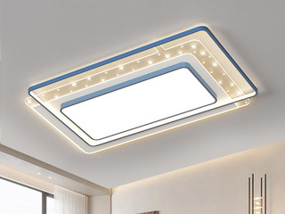 【包邮】 现代简约 铁+亚克力 客厅卧室系列 全屋套餐XY0190蓝-两室一厅-三色变光 蓝色 两室一厅(含光源 LED贴片)（内蒙古，新疆，西藏，青海，甘肃、宁夏等地区不包邮 运费请咨询客服）