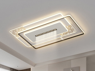 【包邮】 现代简约 铁+亚克力 客厅卧室系列 全屋套餐XY0185黑-两室一厅-离线语音+遥控 黑色 两室一厅(含光源 LED贴片)（内蒙古，新疆，西藏，青海，甘肃、宁夏等地区不包邮 运费请咨询客服）