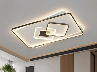 【包邮】 现代简约 铁+亚克力 客厅卧室系列 全屋套餐XY0180黑-两室一厅-离线语音+遥控 黑色 两室一厅(含光源 LED贴片)（内蒙古，新疆，西藏，青海，甘肃、宁夏等地区不包邮 运费请咨询客服）