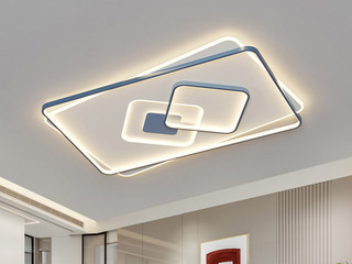 【包邮】 现代简约 铁+亚克力 客厅卧室系列 全屋套餐XY0180蓝-两室两厅-离线语音+遥控 蓝色 两室两厅(含光源 LED贴片)（内蒙古，新疆，西藏，青海，甘肃、宁夏等地区不包邮 运费请咨询客服）