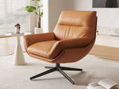 歌迪 极简风格 劳伦斯转椅 舒适亲肤皮艺 蓬松柔软羽绒 360°自由旋转设计 全方位舒适包裹 分段无缝贴合身体曲线 休闲椅