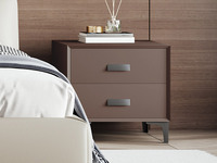 【全面升级】 欧瑞仕 意式极简 全实木柜体+静音防夹手缓冲滑轨+平整圆润裥棉柜体+松木抽屉 扪皮 床头柜