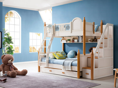  地中海实木儿童床501# 1.2m组合床（不含梯柜和拉床）