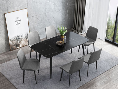  极简风格 新型进口岩板台面 1.8米餐桌