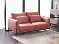 玛蒂芙 现代简约 科技布 松木底架 高弹海绵座包 九孔纤维棉靠包 红色沙发 双人沙发