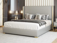 梵克美家 轻奢风格 头层黄牛皮 1.5*2.0米真皮床（搭配10公分松木排骨架）