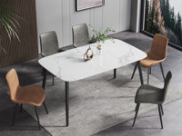 卡罗亚 极简风格 1.4米 耐高温哑光岩板 餐桌