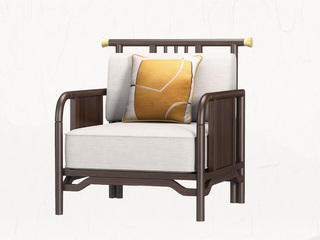 新中式风格 优质乌金木带双扶手单人沙发