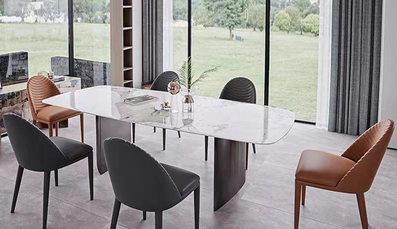 诺美帝斯 极简风格 高弹舒适 优质进口 PU皮 灰色  餐椅