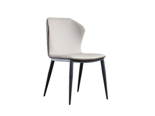  极简风格 皮艺软包 深咖色+米白色 餐椅（单把价格 需双数购买 单数不发货）