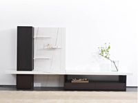 Milantti 米兰蒂 极简风格 防刮耐磨哑光岩板台面 白金色 电视柜