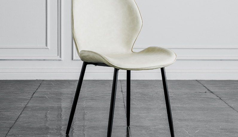 斐亚家居 极简风格 优质皮艺 白色 餐椅（单把价格 需双数购买 单数不发货）