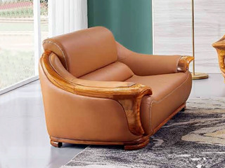  后现代风格 真皮+乌金木 高弹舒适 奢华时尚 双人位沙发